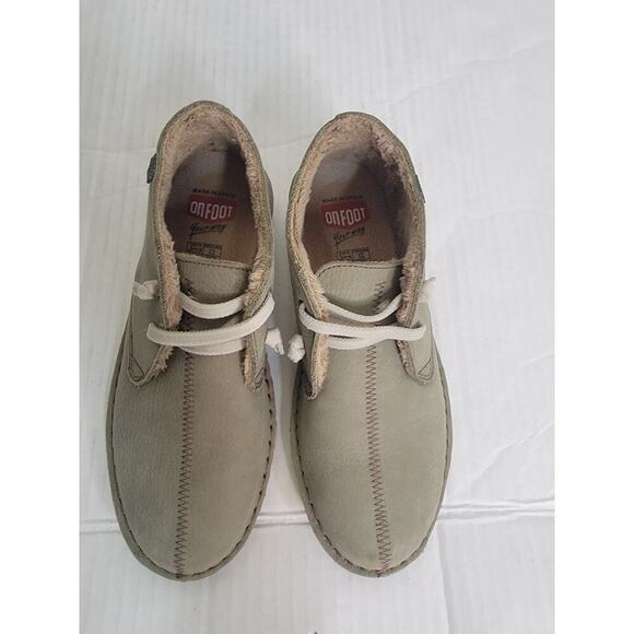 OnFoot On Foot Safari Chukka Shoe Bootie Fleece Lined Size 37 US 6 Spain Green - Picture 3 of 9